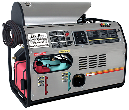 Gasoline/diesel hot water pressure washer